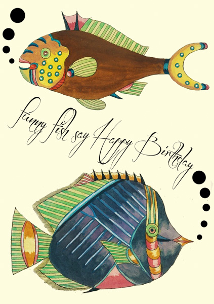 Madame Treacle Funny Fish ~ Birthday Greeting Cards