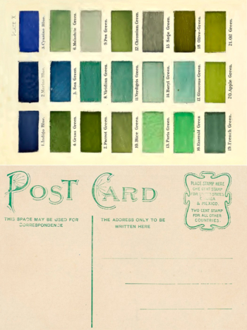 Madame Treacle Colour Chart Postcard design