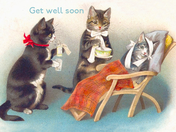 Madame Treacle Get Well Soon Little Vintage Greeting Cards